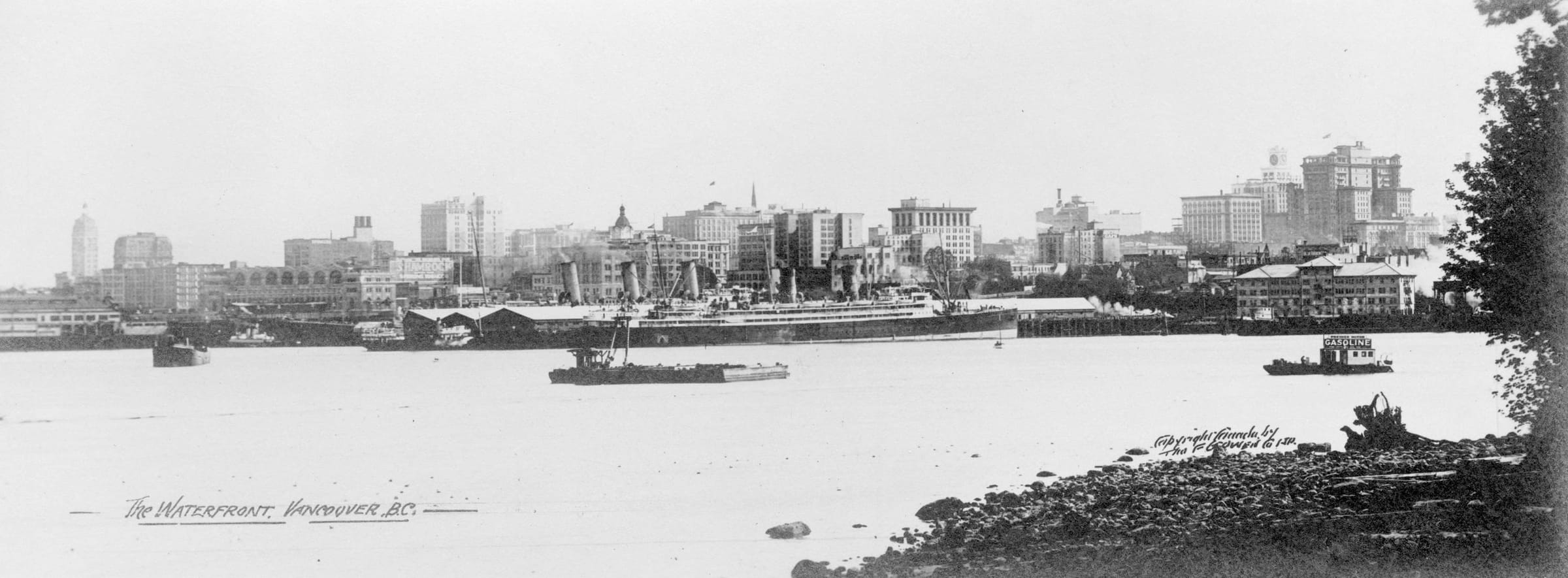 Panorama of the Vancouver waterfront and skyline in 1929